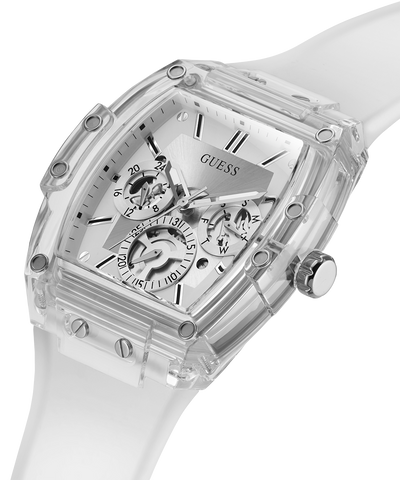 GW0203G1 GUESS Mens 41mm Clear Multi-function Trend Watch caseback (with attachment) image lifestyle