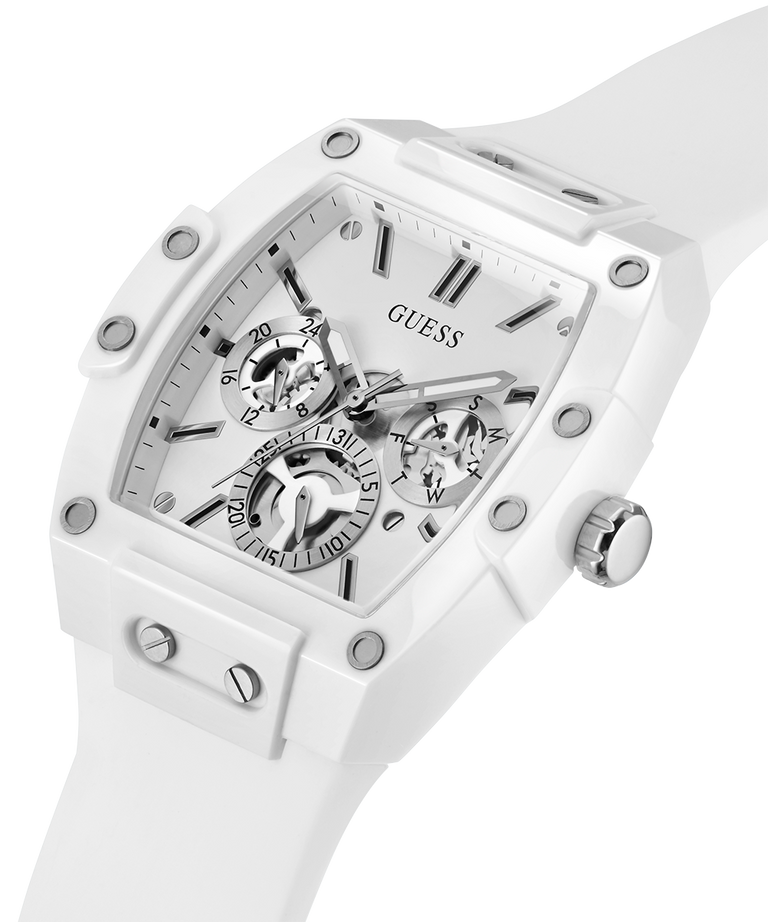 Guess watch sales white silicone strap