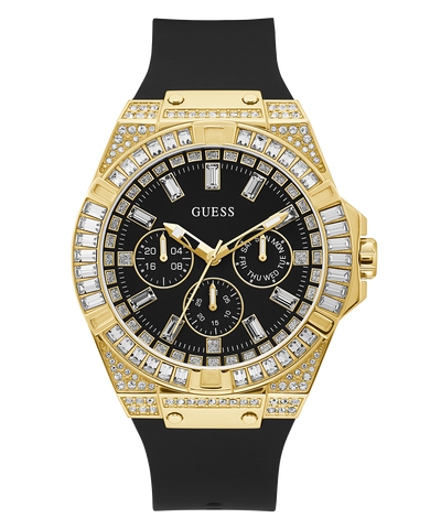GW0208G2 GUESS Mens 47mm Black & Gold-Tone Multi-function Sport Watch primary image