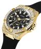 GW0208G2 GUESS Mens 47mm Black & Gold-Tone Multi-function Sport Watch caseback (with attachment) image lifestyle
