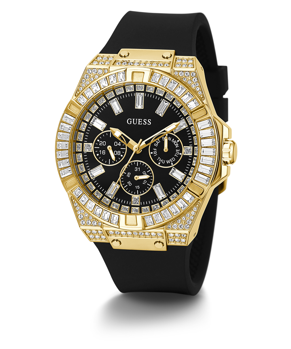 GW0208G2 GUESS Mens 47mm Black & Gold-Tone Multi-function Sport Watch alternate image