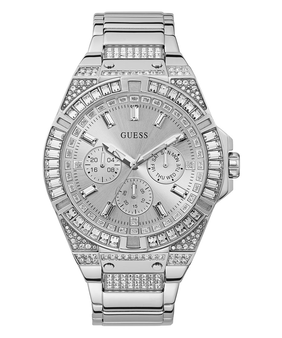 GW0209G1 GUESS Mens 47mm Silver-Tone Multi-function Sport Watch primary image