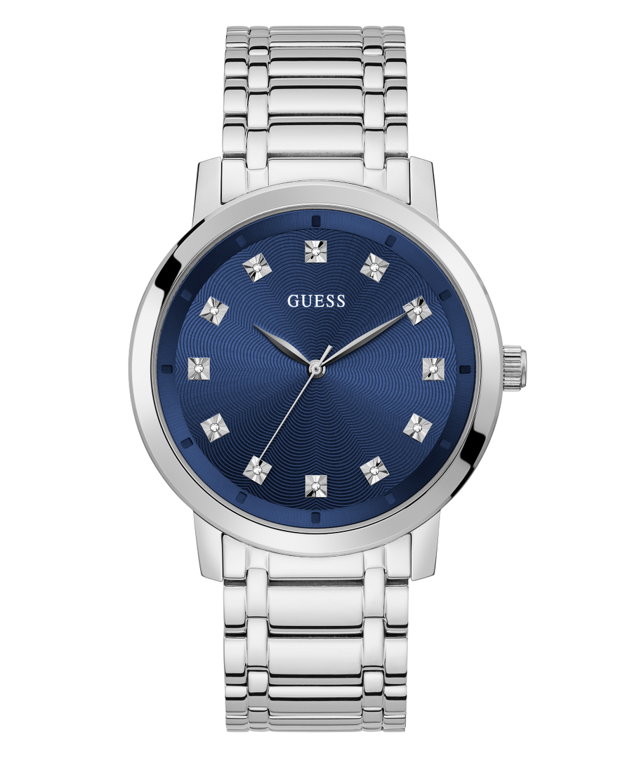 GW0213G1 GUESS Mens 44mm Silver-Tone Analog Dress Watch primary image