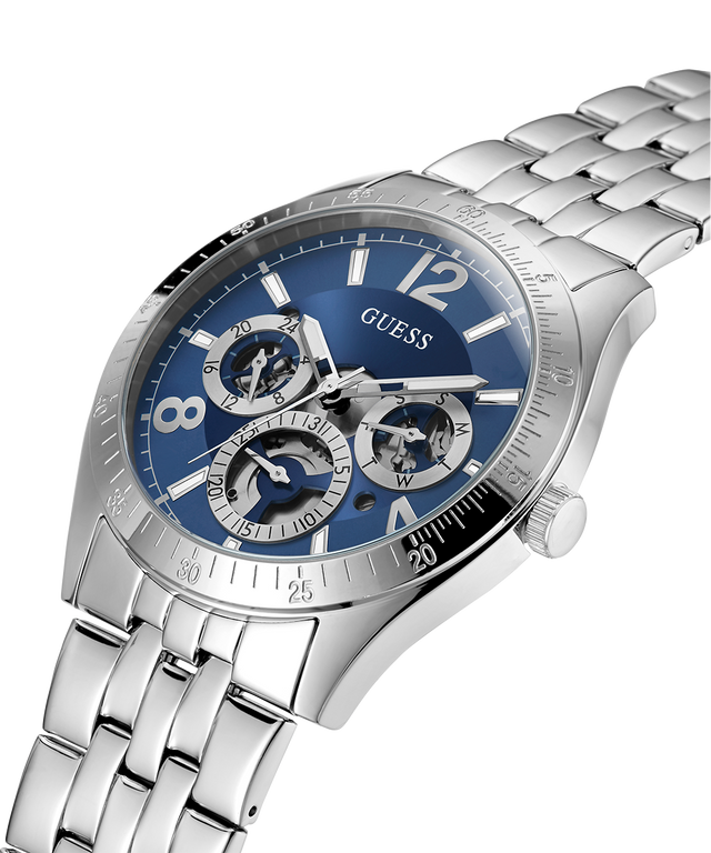 GUESS Mens Silver Tone Multi-function Watch US GW0215G1 GUESS - Watches 