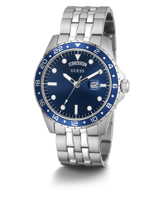 GUESS Mens Silver Tone Day/Date Watch GW0220G1 GUESS Watches US