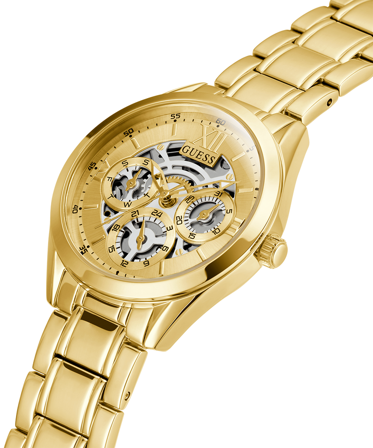 GW0253L2 GUESS Ladies 34mm Gold-Tone Multi-function Dress Watch caseback (with attachment) image lifestyle