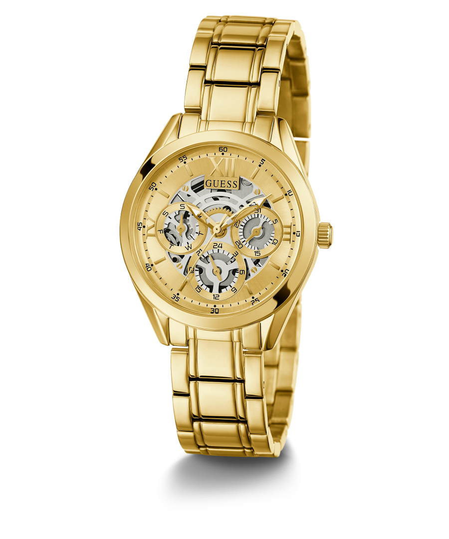 GW0253L2 GUESS Ladies 34mm Gold-Tone Multi-function Dress Watch alternate image