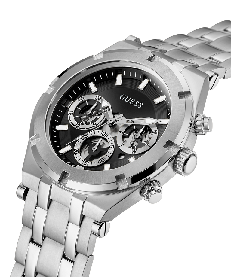 GW0260G1 GUESS Mens 44mm Silver-Tone Multi-function Sport Watch caseback (with attachment) image lifestyle