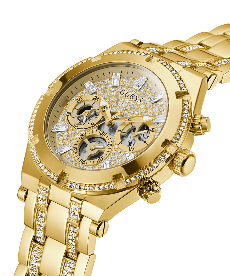 GW0261G2 GUESS Mens 44mm Gold-Tone Multi-function Sport Watch caseback (with attachment) image lifestyle
