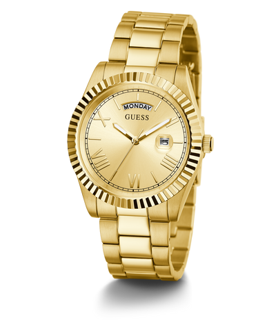 GW0265G2 GUESS Mens 42mm Gold-Tone Day/Date Dress Watch alternate image