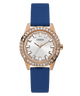 GW0285L1 GUESS Ladies 38mm Blue & Rose Gold-Tone Analog Dress Watch primary image