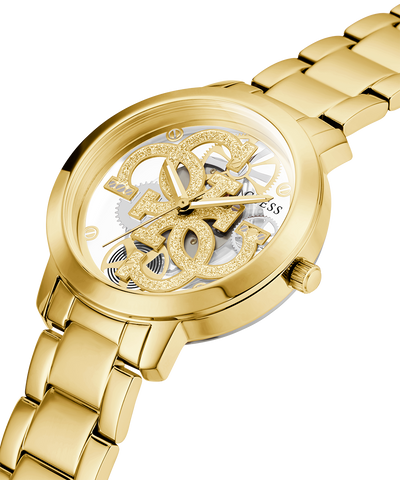 GW0300L2 GUESS Ladies 36mm Gold-Tone Analog Trend Watch caseback (with attachment) image lifestyle