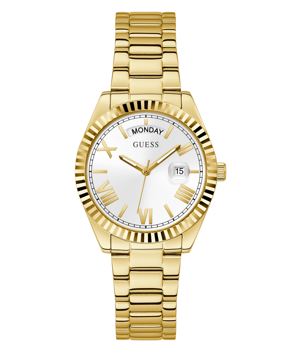 GUESS Ladies Gold Tone Day/Date Watch