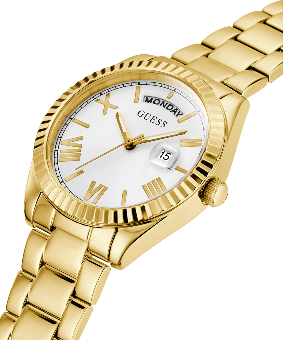 GUESS Ladies Gold Tone Day/Date Watch