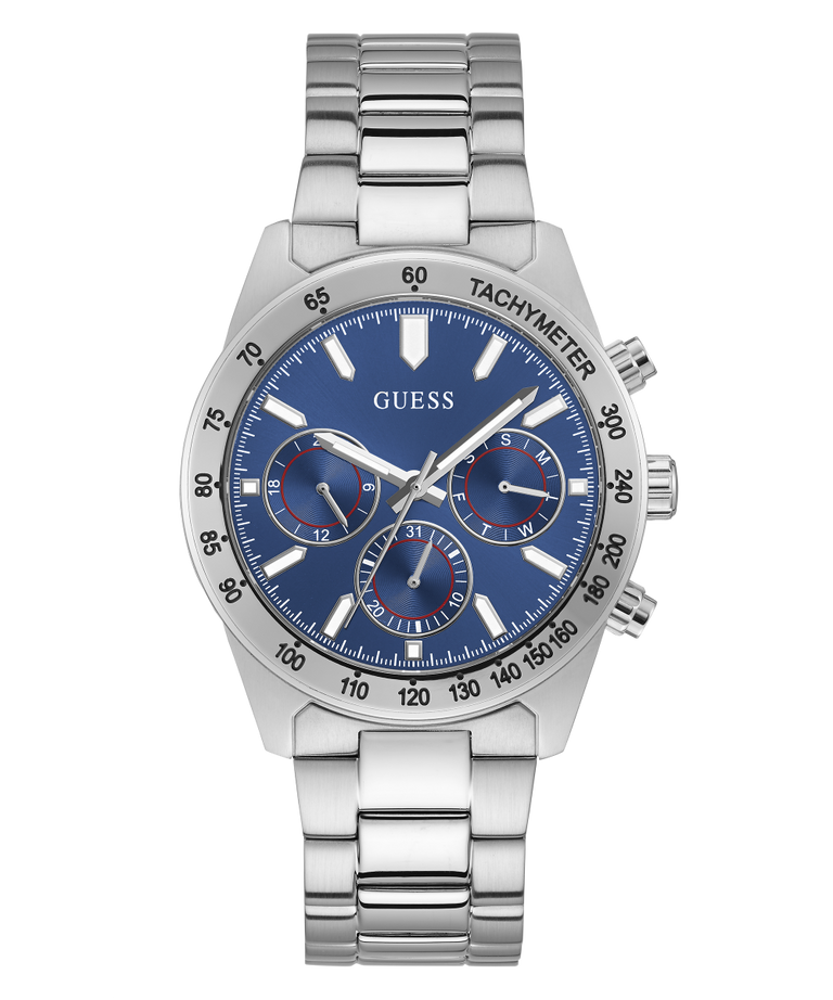 GW0329G1 GUESS Mens 42mm Silver-Tone Multi-function Sport Watch primary image