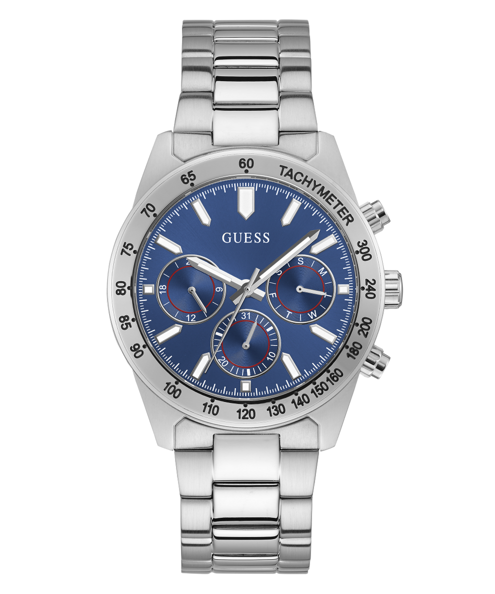 GW0329G1 GUESS Mens 42mm Silver-Tone Multi-function Sport Watch primary image