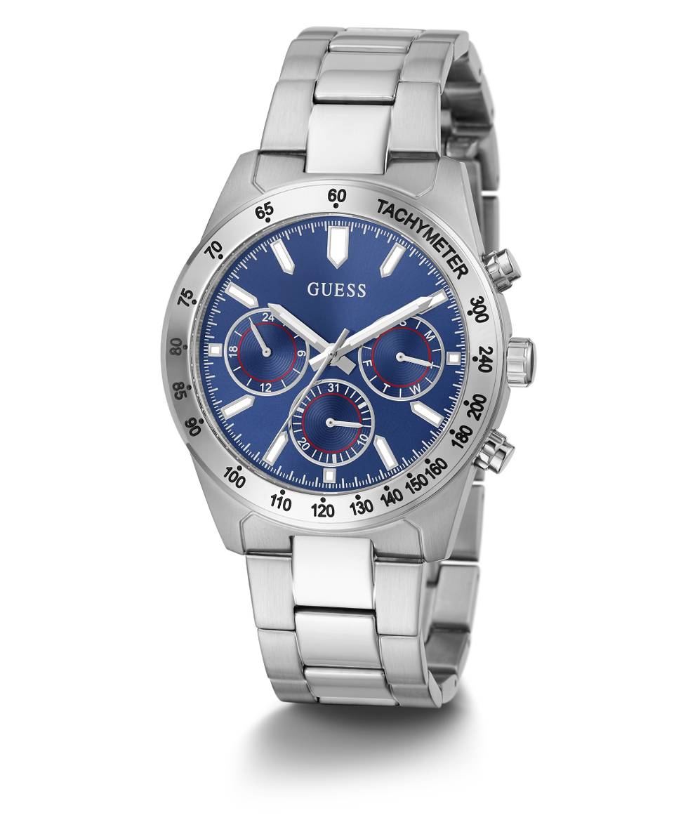 GUESS Mens Silver GUESS GW0329G1 - Watch Tone Watches US Multi-function 