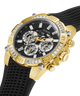 GW0333G2 GUESS Mens 46mm Black & Gold-Tone Multi-function Sport Watch caseback (with attachment) image lifestyle