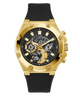 GW0334G2 GUESS Mens 46mm Black & Gold-Tone Multi-function Sport Watch primary image