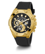 GW0334G2 GUESS Mens 46mm Black & Gold-Tone Multi-function Sport Watch alternate image