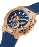 GW0334G3 GUESS Mens 46mm Blue & Rose Gold-Tone Multi-function Sport Watch caseback (with attachment) image lifestyle