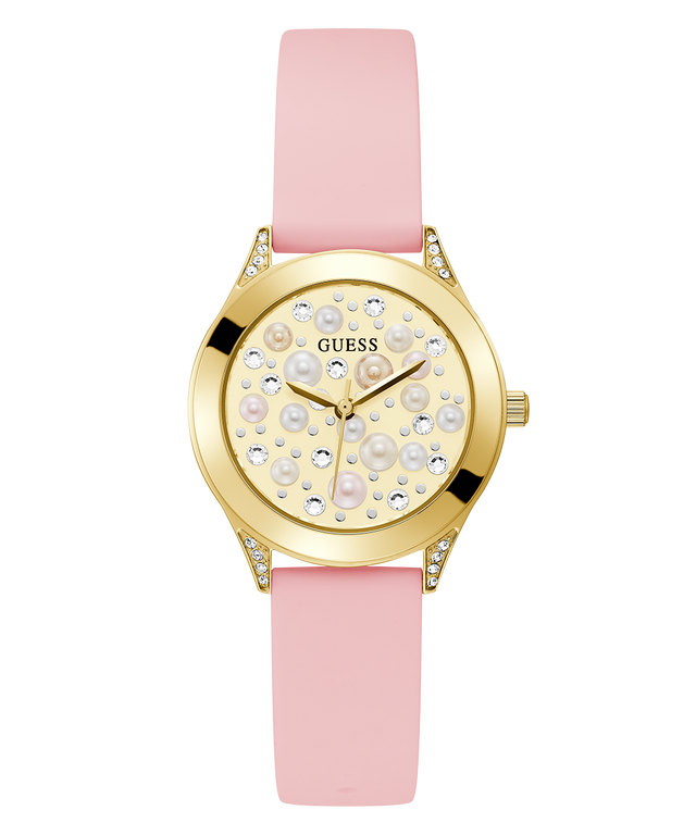 GW0381L2 GUESS Ladies 36mm Pink & Gold-Tone Analog Trend Watch primary image