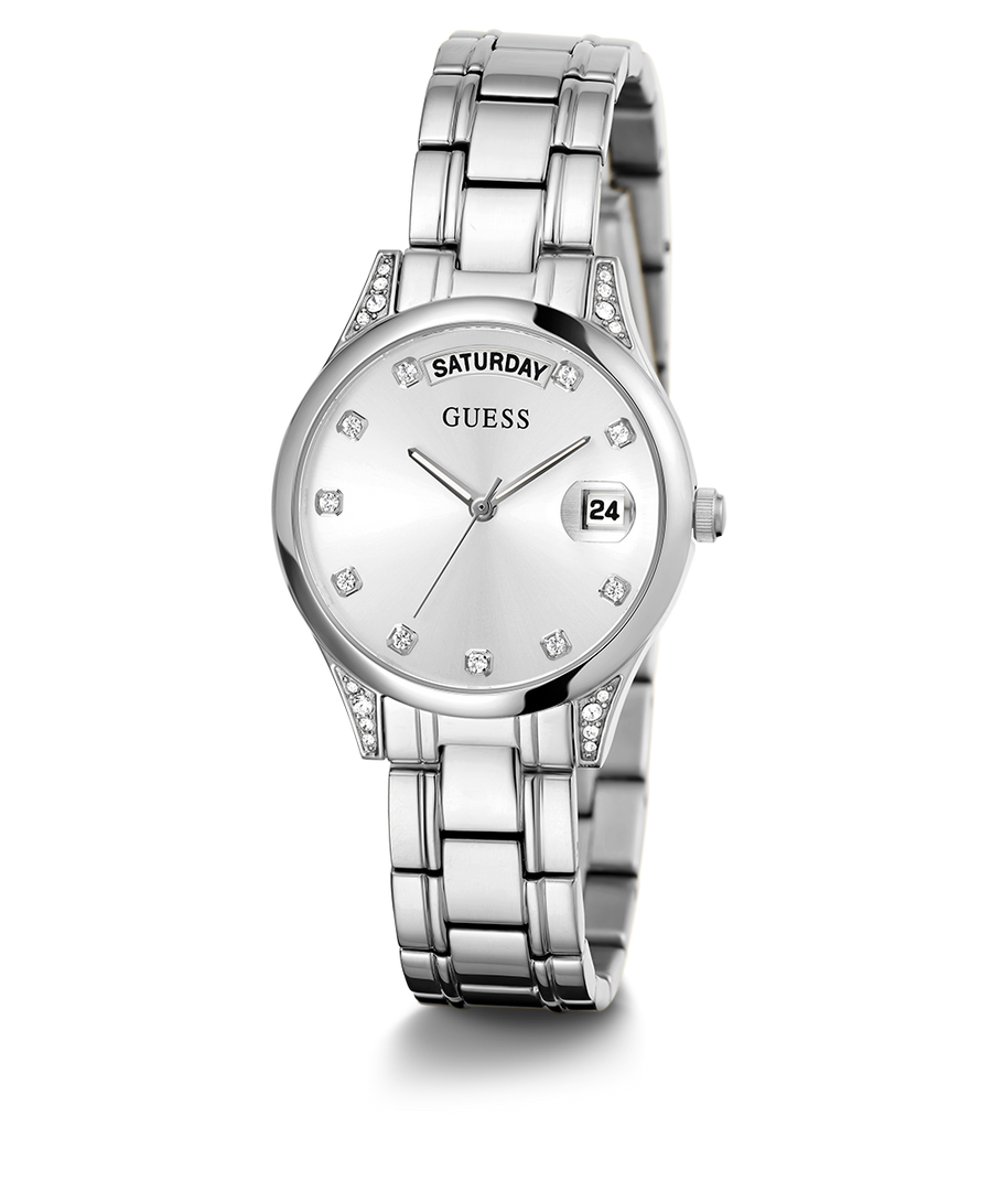 GW0385L1 GUESS Ladies 31mm Silver-Tone Day/Date Dress Watch alternate image