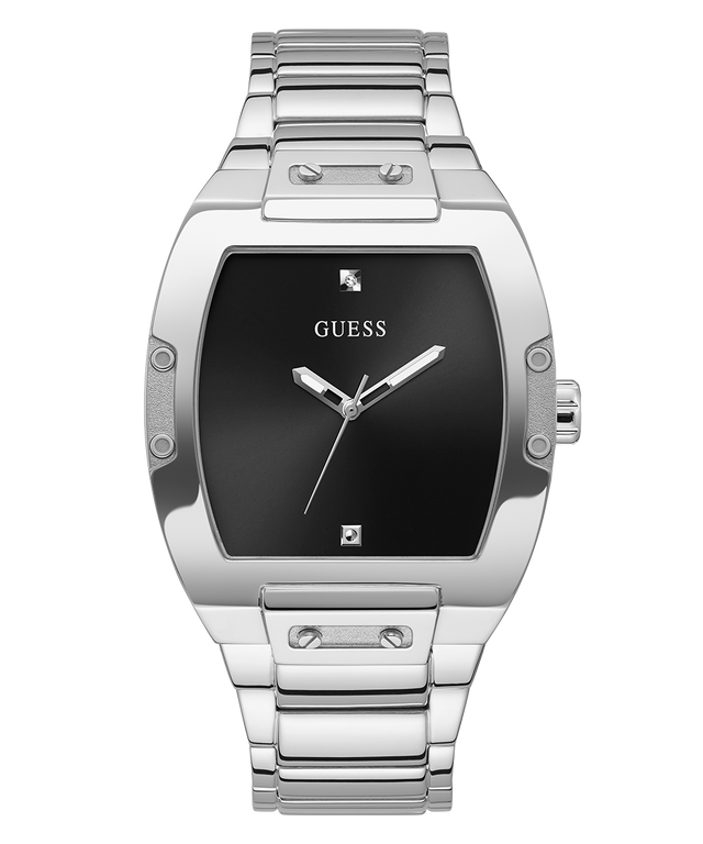 GW0387G1 GUESS Mens 43mm Silver-Tone Analog Trend Watch primary image