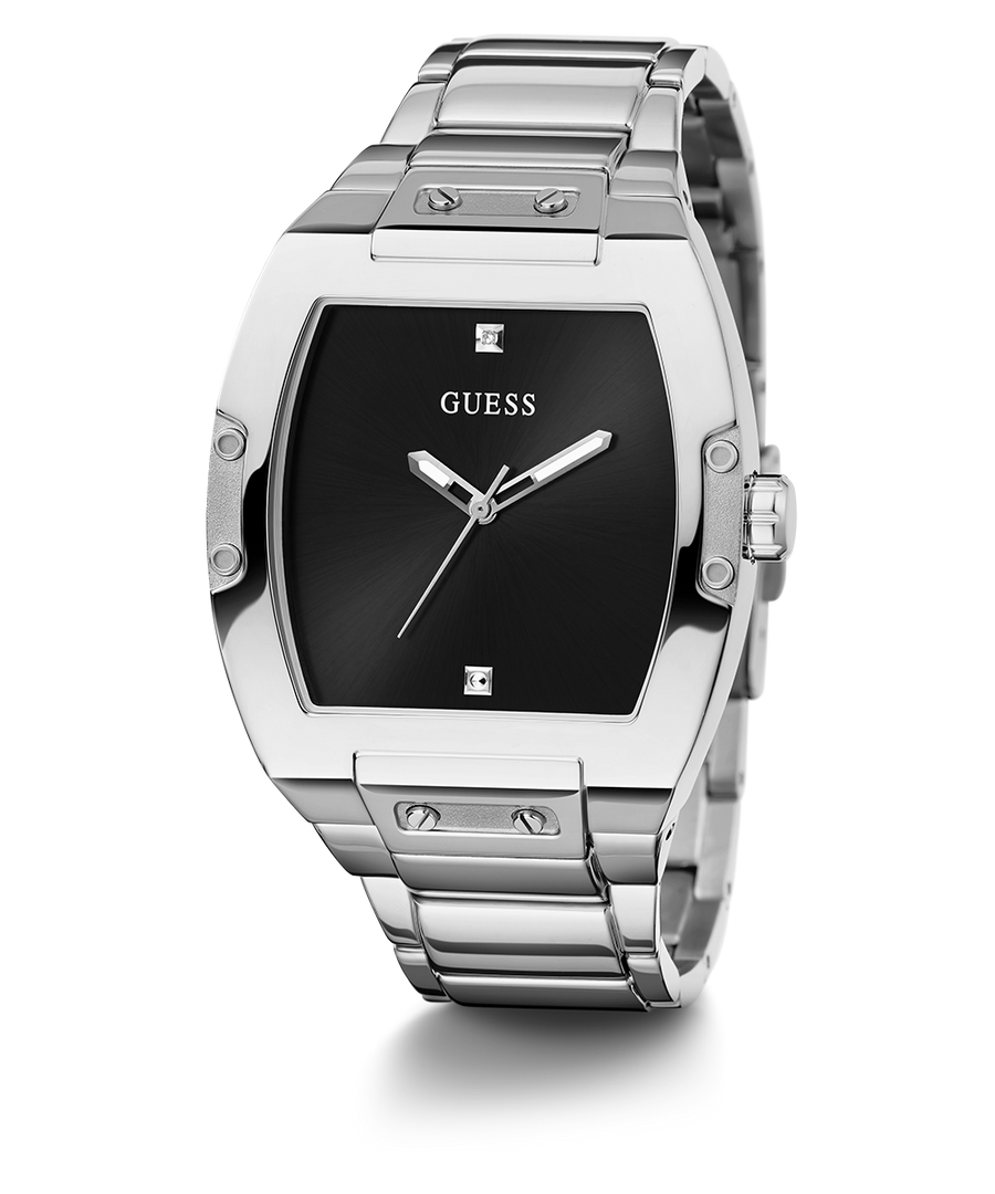 GW0387G1 GUESS Mens 43mm Silver-Tone Analog Trend Watch alternate image