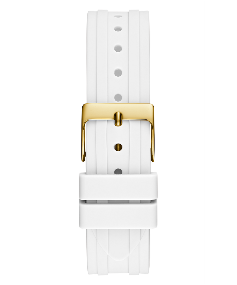 GUESS Ladies White Gold Tone Multi function Watch