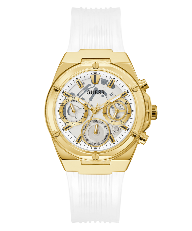 ECO FRIENDLY WHITE AND GOLD BIO BASED WATCH GW0409L2 GUESS