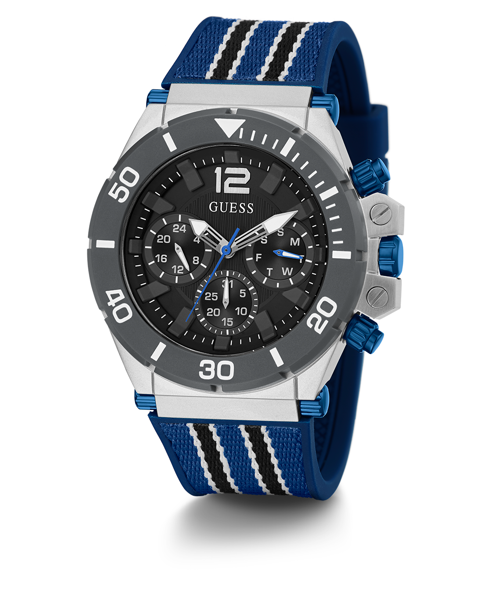 ECO-FRIENDLY SILVER, BLUE AND BLACK BIO-BASED AND RECYCLABLE WATCH ...