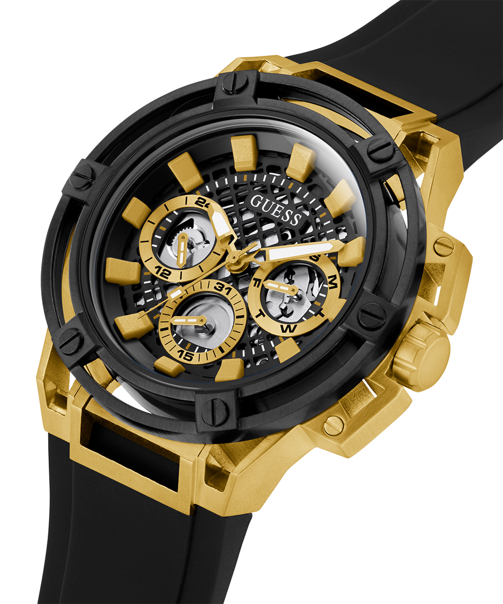 GUESS Mens Black Gold Tone GW0423G2 US Watch | Multi-function Watches GUESS 