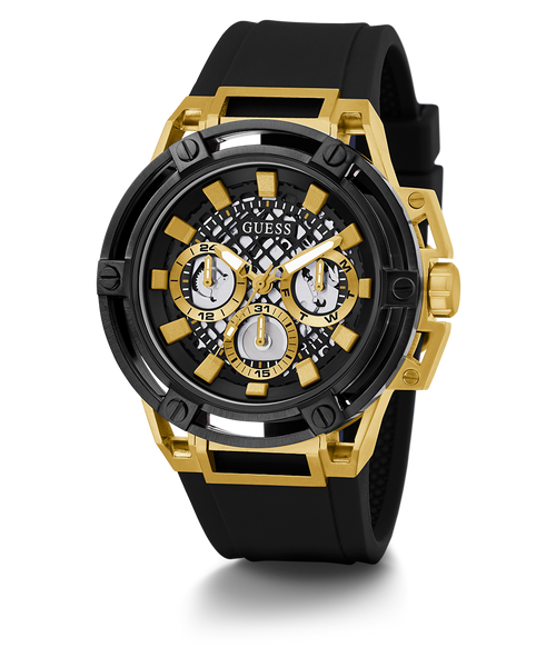 Gold and clearance black guess watch