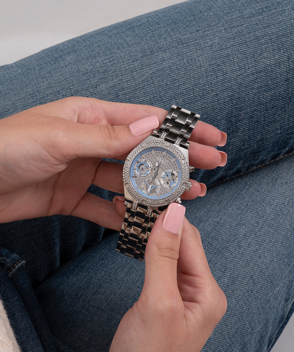 Reloj Mujer Guess U1197l1 Cuarzo Pulso Plateado Just Watches