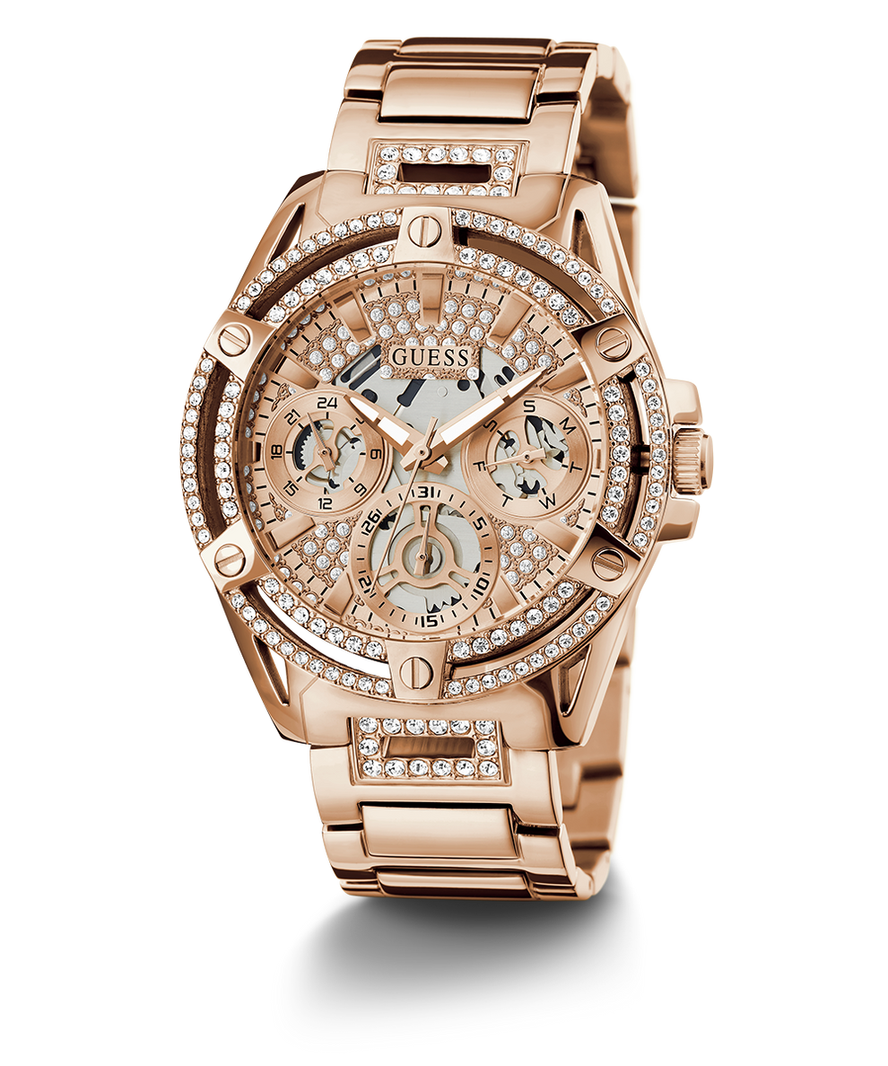 GUESS Ladies Rose Gold Tone Multi function Watch GW0464L3