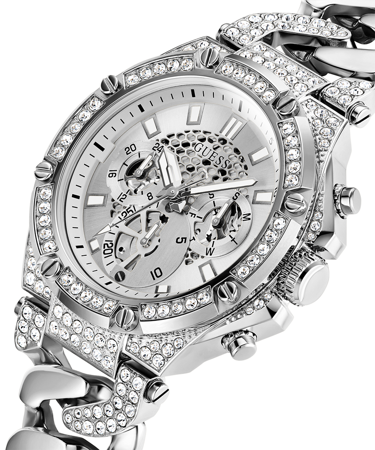 GUESS Mens Silver US Watch | GUESS GW0517G1 Multi-function Watches 