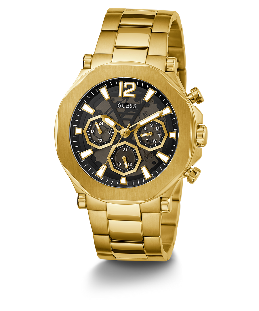 GUESS Mens GW0539G2 US GUESS | Tone Watch Multi-function Watches Gold 