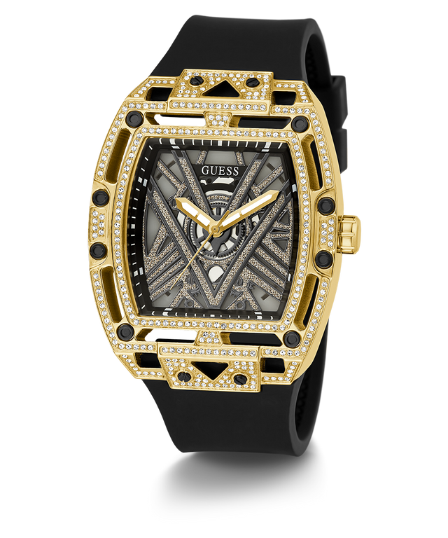 GUESS Mens Black Gold Tone Analog Watch GW0564G1 GUESS Watches US