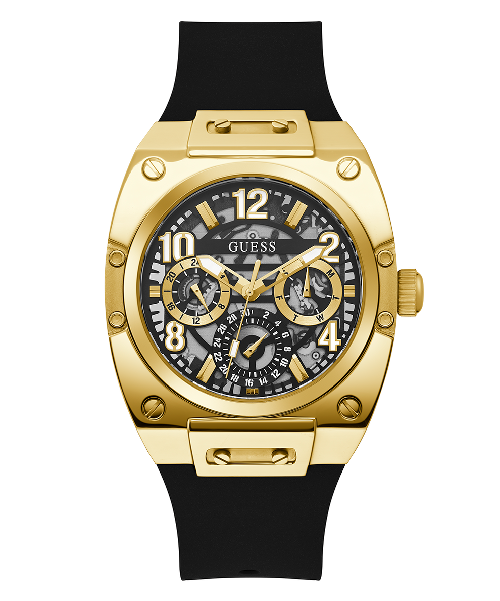 Horloge Man Guess Heren Horloge Zwart En Goud Vierkant