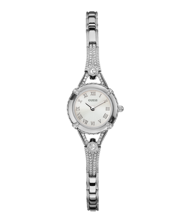 U0135L1 GUESS Ladies 22mm Silver-Tone Analog Jewelry Watch primary image