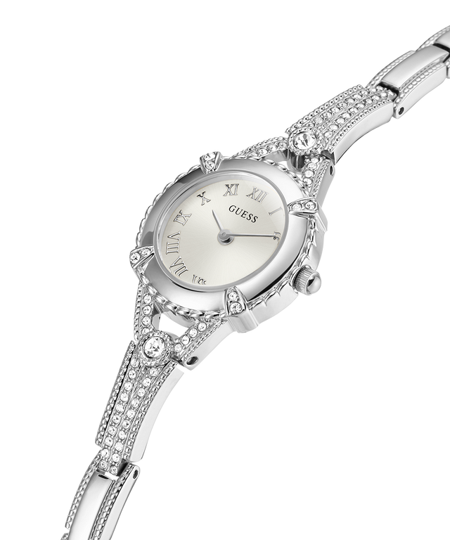 GUESS Ladies Silver Tone Analog Watch U0135L1 GUESS Watches US