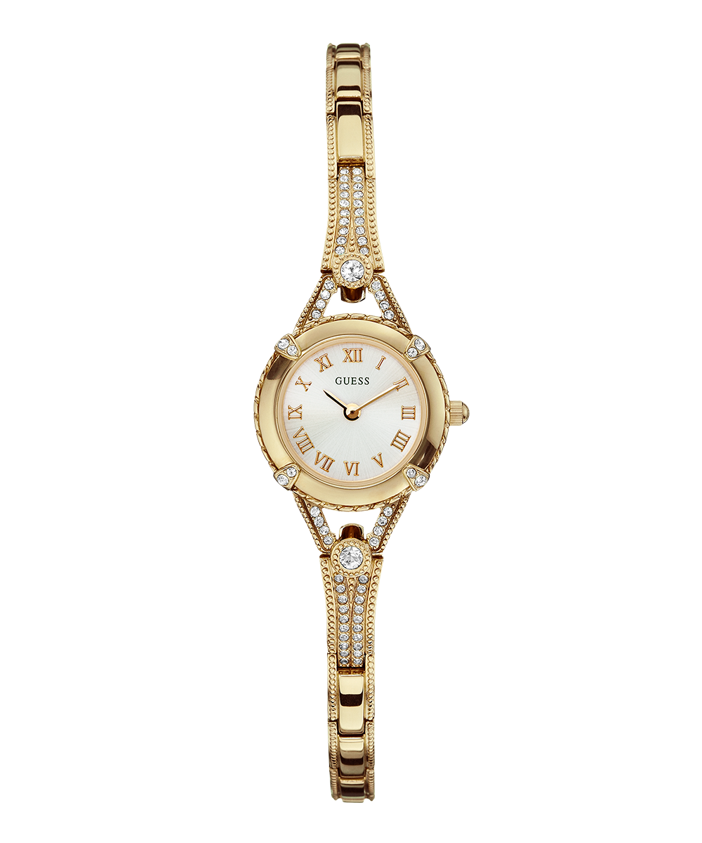 Guess Mod Gold Sunray Dial Ladies Bangle Watch W0072L1 – Watches of America