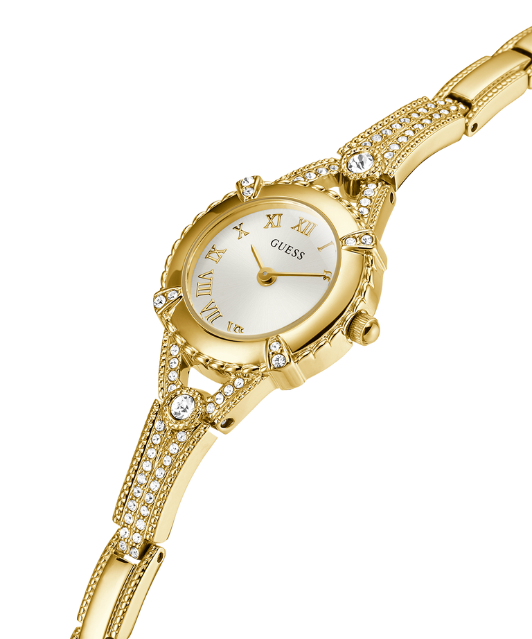 U0135L2 GUESS Ladies 22mm Gold-Tone Analog Jewelry Watch caseback (with attachment) image lifestyle