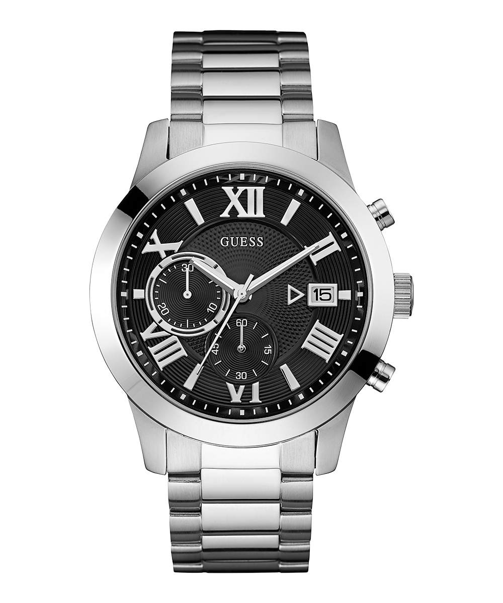 Atlas™ 24 mm watch in stainless steel with diamonds and gray  mother-of-pearl. | Tiffany & Co.