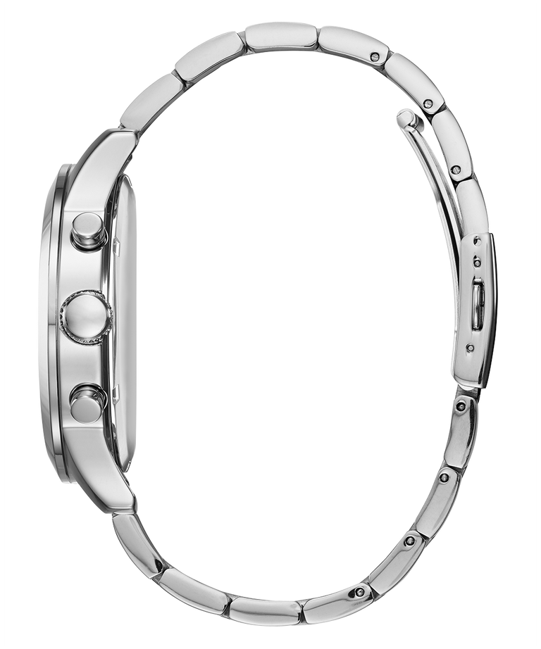 U0668G3 GUESS Mens 45mm Silver-Tone Chronograph Dress Watch profile image
