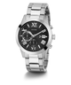 U0668G3 GUESS Mens 45mm Silver-Tone Chronograph Dress Watch alternate image