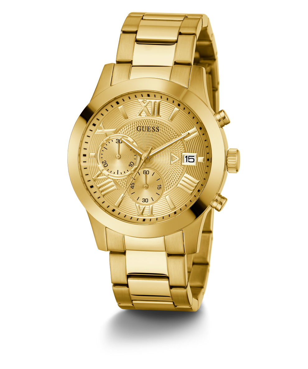 GUESS Mens Gold Tone Chronograph Watch