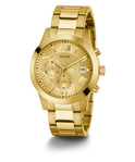 U0668G4 GUESS Mens 45mm Gold-Tone Chronograph Dress Watch alternate image