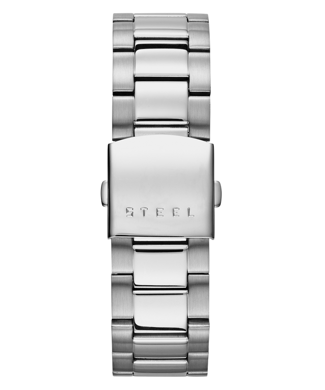 U0668G7 GUESS Mens 45mm Silver-Tone Chronograph Dress Watch strap image